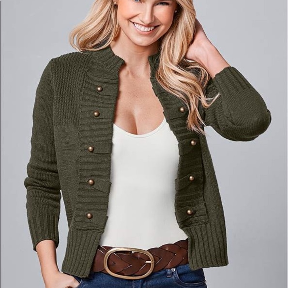 Venus Tab Button Detail Cardigan